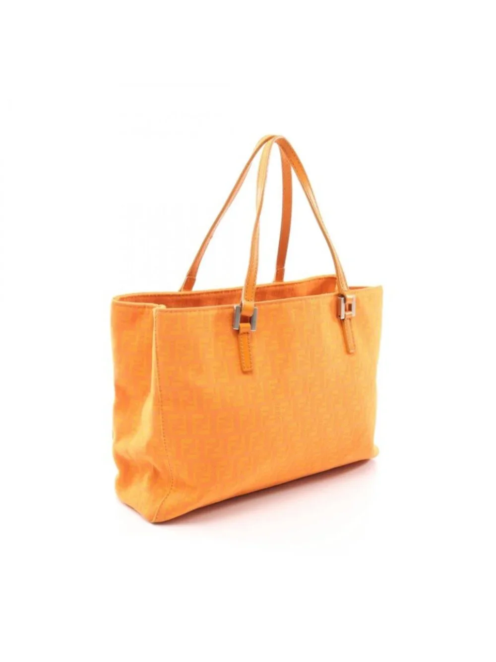 Fendi Tote Zucchino Orange Canvas Leather